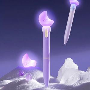 빛이 나는 LED 볼펜 2종세트 문라이트(퍼플) 0.5mm 중성펜