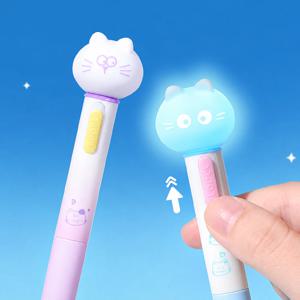 빛이 나는 LED 볼펜 2종세트 미우샤인 0.5mm 중성펜