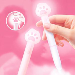 빛이 나는 LED 볼펜 2종세트 핑크냥 0.5mm 중성펜