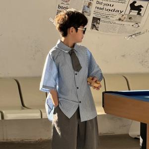 마린 스트라이프 반팔 셋업 R13827
