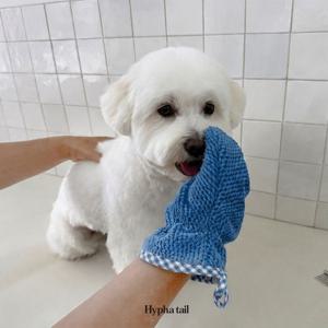 강아지 물기제거 드라이 장갑타올 루프타입 반려견 목욕수건
