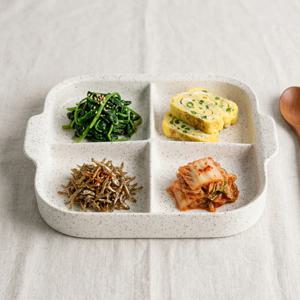 아이다 노르딕 4칸나눔접시 20cm 반찬접시 도자기 플레이트