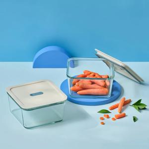 글라스락 푸쉬탭 정사각 1500ml 2조 세트