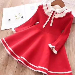 리본 타이 카라 플레어 니트 원피스 R28590