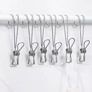 다용도 스텐 와이어 고리 집게 5개세트 롱 버전 17cm 5P세트 욕실 주방 소품 마스크