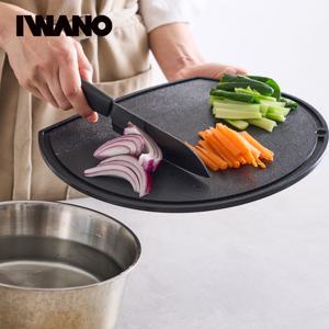 TPU 열가소성 엘라스토머 양면 항균 반달 주방 도마 36cm, 블랙
