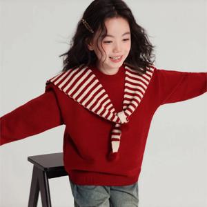 스트라이프 세일러 숄 니트 2종 R28621