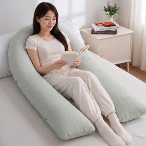 국내산 U자 바디필로우 모달 100% 임산부 쿠션 커버 분리형 안고 자는 베개 (솜포함)
