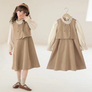 셔츠 레이어드 점퍼스커트 원피스 R29003
