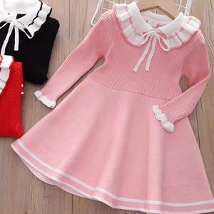 프릴카라 리본 니트 플레어 원피스 R28967