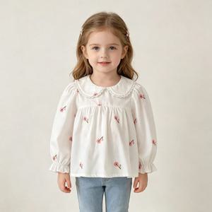 체리 자수 카라 블라우스 R29086