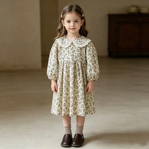 러플카라 잔꽃 코튼 원피스 R29060
