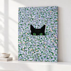 블랙캣 고양이 그림 인테리어 캔버스 액자