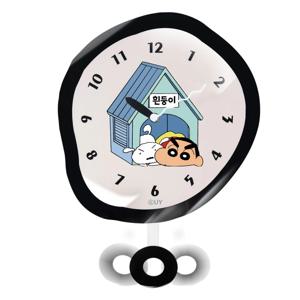 비정형 짱구 벽시계 투명PET패널