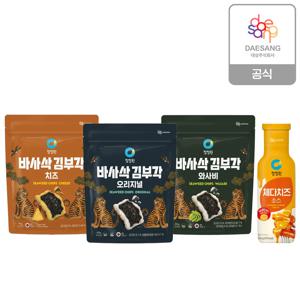 바사삭김부각(오리지널/와사비/치즈)40g 3종 6개 골라담기 + 체다치즈소스230g