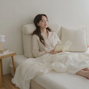 멜로우 헤드레스트 포함 삼각등쿠션 등받이쿠션 2컬러