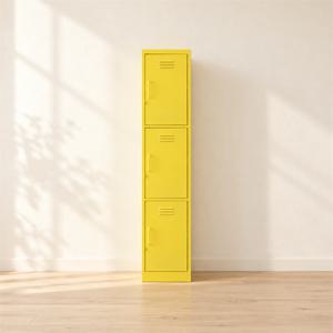 옐로우 철제 독립3문 세로 멀티락커 380