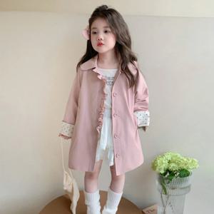 백리본 핑크 미디 트렌치코트 R29269