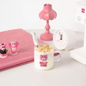 키치한 벨리곰 유리컵 티타임 디저트 홈카페 커피 음료 제조 집들이 파티 선물