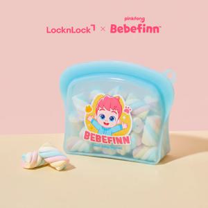 핑크퐁 베베핀 실리콘 지퍼백 600ml