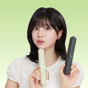 1+1 여행필수 이지매직 3단 조절 무선 고데기 뽕 볼륨 휴대용 여행용 빗고데기