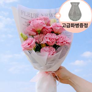 러블리 핑크 리시안셔스 꽃다발 화병 꽃배송 꽃배달 생화 꽃다발 생일 퇴사 개업 승진