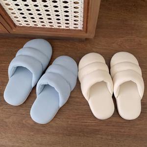 심플 크리미 패딩 거실화 방한실내화 겨울슬리퍼 커플실내화 층간소음방지