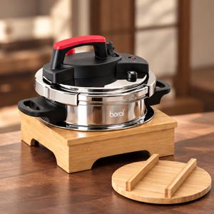 보랄 더 키친 IH 5분 압력밥솥 2L 대나무 뚜껑+받침대 BR-T22PC