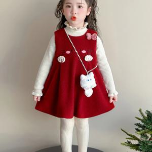 체리 레드 기모 점퍼스커트 R29613