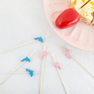 과일꼬치 대나무 100개입 일회용 과일꽂이 데코픽 돌고래