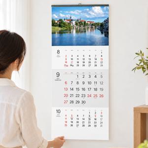 2027년 3단 벽걸이달력 유럽 풍경 사진 벽달력 여행 포토 3개월 인테리어 월캘린더
