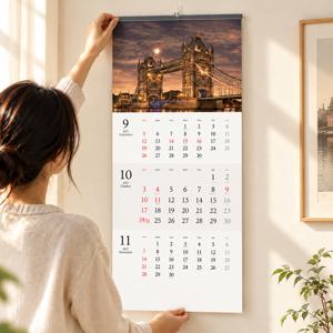 2027년 벽걸이달력 3단 풍경 사진 여행 그림 포토 인테리어 3개월 벽달력 월 캘린더
