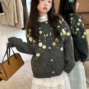 데이지 자수 니트 카디건 R29711