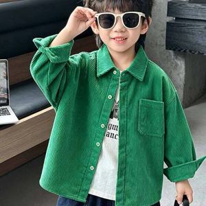 그린 코듀로이 기모 셔츠 재킷 R29979