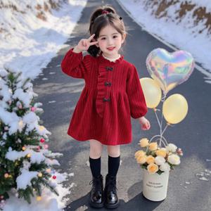 프릴 카라 벨벳 리본 원피스 R29970