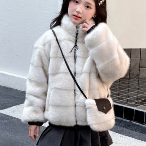 아이보리 퍼 하이넥 점퍼 R29962