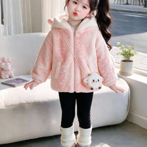 양털 귀 후드 퍼 재킷 R29951