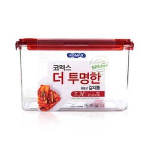 코멕스 더 투명한 김치통 핸들형 김치용기 밀폐용기 (5.3L)