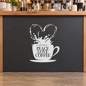 카페 스티커 PEACE LOVE COFFEE 커피잔 벽면 컷팅시트지