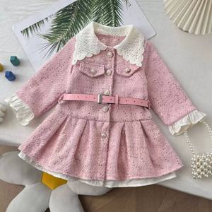 핑크 시퀸 트위드 원피스 R30205