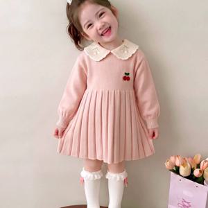 체리 카라 플리츠 니트 원피스 R29515