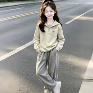 후드 레이어드 상의 & 와이드 팬츠 세트 R30312