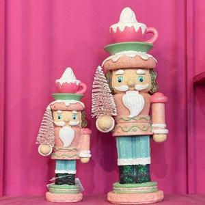 크리스마스 트리 장식 핑크트리 크림커피 병정 스탠드 오너먼트 2size