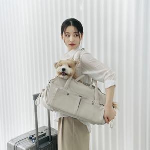 멀리 마일러플립백 M02 강아지 이동가방 기내탑승 매쉬가방 슬링백 베이지