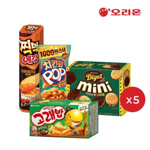 데일리스낵팩(치킨팝닭강정맛 5개+찍먹예감치폴레5개+다이제미니초코5개+고래밥5개)