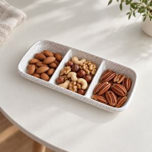 아이다 노르딕 3칸 나눔접시 27.5cm 도자기 3구 반찬 소스 접시