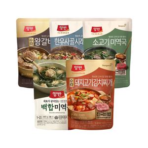 양반 국탕찌개(김치찌개1+미역국1+갈비탕1+시래기국1+소고기미역국1) 460g 5개