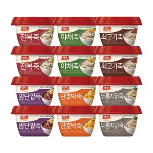 양반죽(쇠고기/누룽지닭/야채/호박/단팥/전복/참치) 7종 12개