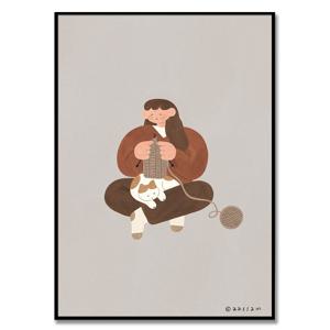 뜨개질, 아쌈 작가 포근한 일러스트 인테리어 그림 액자