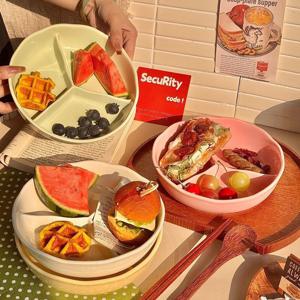 [해외] 로피 세라믹 3절 원형 나눔접시 플레이트 분할 접시 브런치 디저트 분할 홈카페